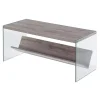 Natural Soho Glass Coffee Table with V Shelf