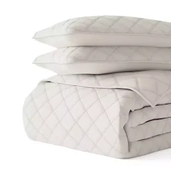 Natural Stitched Diamond 3-pc. Queen Quilt Set