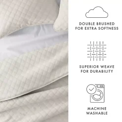 Natural Stitched Diamond 2-pc. Twin Quilt Set