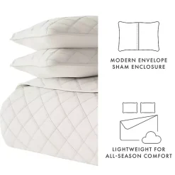 Natural Stitched Diamond 3-pc. King Quilt Set