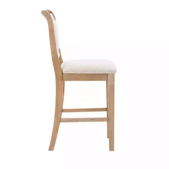 Natural Upholstered Wood Frame Counter Stool
