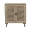 Natural Wood and Rattan Carpinteria Cabinet