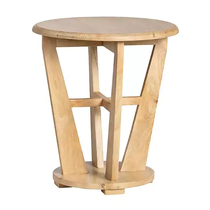 Natural Wood Angular Rory Accent Table