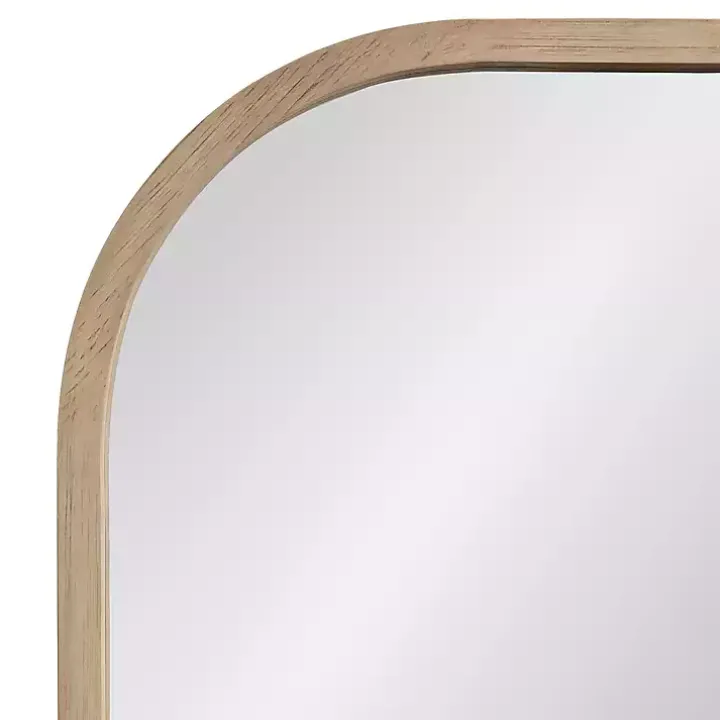 Natural Wood Frame Arch Wall Mirror
