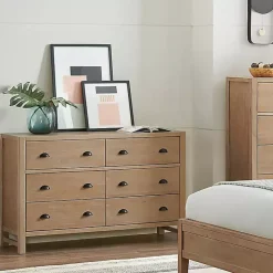 Natural Wood Grain 6-Drawer Dresser