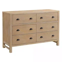 Natural Wood Grain 6-Drawer Dresser