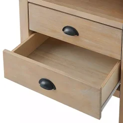 Natural Wood Grain Open Storage Nightstand