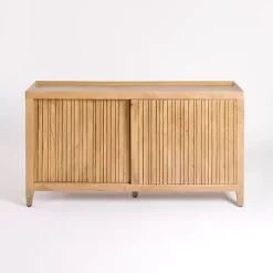 Natural Wood Hughes Sliding Door Cabinet