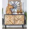 Natural Wood Mosaic Paneling Cabinet