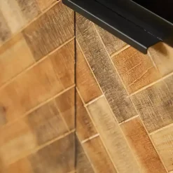 Natural Wood Mosaic Paneling Cabinet