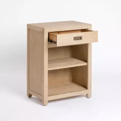 Natural Wood Open Shelf Modular Cabinet