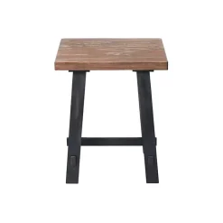 Natural Wood Sawhorse Accent Table