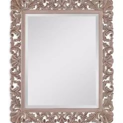 Natural Wooden Beveled Wall Mirror