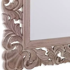Natural Wooden Beveled Wall Mirror