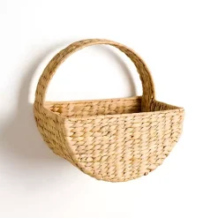 Natural Woven Basket Wall Shelf