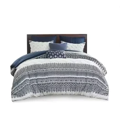 Navy and White 3-pc. Full/Queen Comforter Set