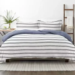 Navy Blue Echo Stripe 2-pc. Twin Duvet Cover Set