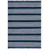 Navy Blue Striped Tassel Cotton Area Rug, 8x10