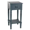Navy Blue Wood Square Hampton Accent Table