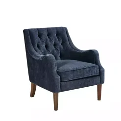 Navy Button Tufted Accent Chair