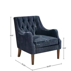 Navy Button Tufted Accent Chair