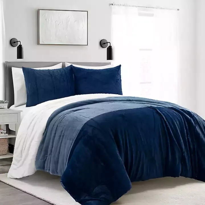 Navy Color Block 3-pc. King Comforter Set