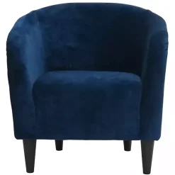 Navy Curved Tub Accent Chair