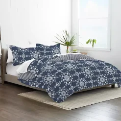 Navy Daisy Medallion Twin 3-pc. Comforter Set