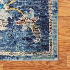 Navy Faded Floral Area Rug, 8x10