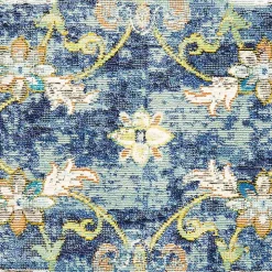 Navy Faded Floral Area Rug, 4x6