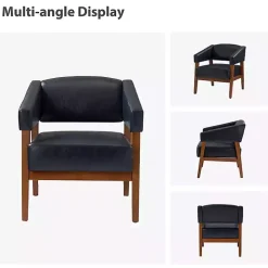 Navy Faux Leather Nicki Accent Chair