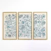 Navy Floral Framed Canvas Art Prints, Set of 3
