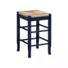 Navy Handwoven Square Wooden Counter Stool