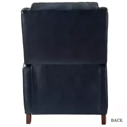 Navy Leather Nailhead Traditional Recliner
