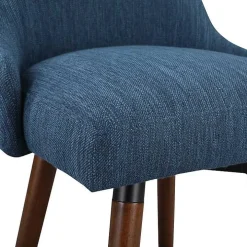 Navy Mid-Century Modern Swivel Counter Stool