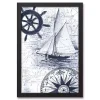 Navy Nautical Framed Canvas Art Print