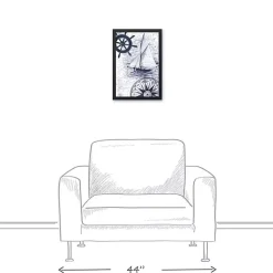 Navy Nautical Framed Canvas Art Print