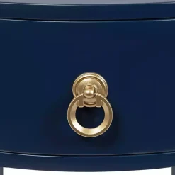Navy Oval Decklyn Accent Table