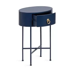Navy Oval Decklyn Accent Table