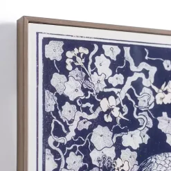 Navy Peacock Framed Art Print