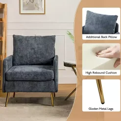 Navy Penny Upholstered Accent Chair