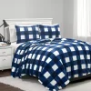 Navy Plaid Faux Fur 3-pc. King Comforter Set