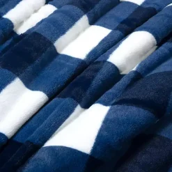 Navy Plaid Faux Fur 3-pc. King Comforter Set