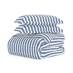 Navy Rugged Stripe 2-pc. Twin Duvet Cover Set