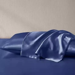 Navy Satin King 2-pc. Pillow Case Set