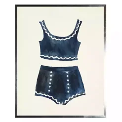 Navy Two Piece Bathing Suit Framed Art Print