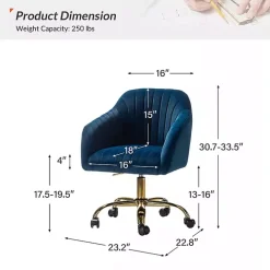 Navy Velvet Swivel Jacyln Office Chair