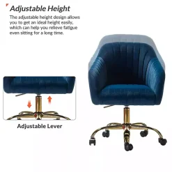 Navy Velvet Swivel Jacyln Office Chair