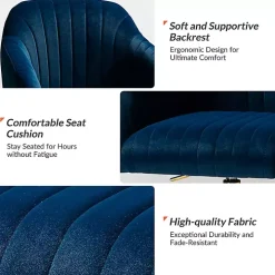 Navy Velvet Swivel Jacyln Office Chair