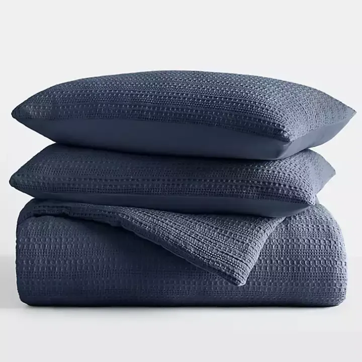 Navy Waffle Ultra-Soft 3-pc. Queen Comforter Set